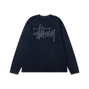 ​​stussy 2025 fall waffle knit long sleeve t shirt unisex (cream, royal blue, charcoal grey)​