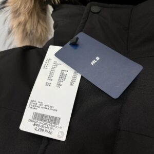 mlb new york yankees oversized logo hooded long puffer jacket black