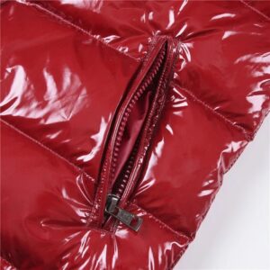 , short hooded down jacket(vibrant red)