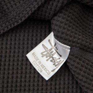 stussy waffle long sleeve beige