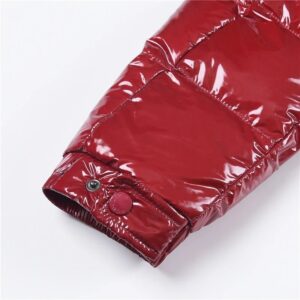 , short hooded down jacket(vibrant red)