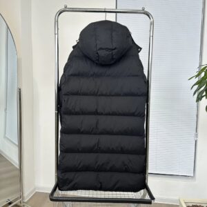 moncler matte longline down coat black