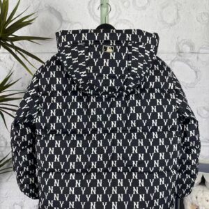 ​​mlb unisex vintage monogram hooded short puffer jacket​ black