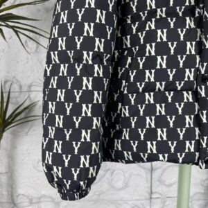 ​​mlb unisex vintage monogram hooded short puffer jacket​ black