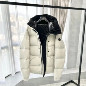 moncler madeira fw222 two tone short hooded down jacket(grey white)