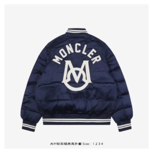 moncler large m logo baseball down jacket blue