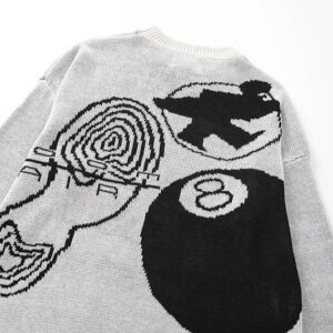 ​​stussy relaxed fit crew neck knit sweater (white​)
