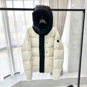 moncler madeira fw222 two tone short hooded down jacket(grey white)