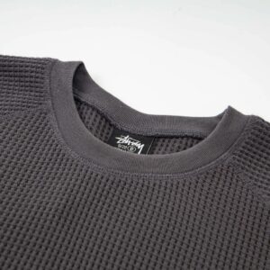 stussy waffle long sleeve beige