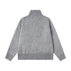 stussy high neck knit sweater black/gray