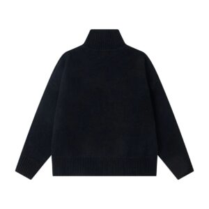stussy high neck knit sweater black/gray