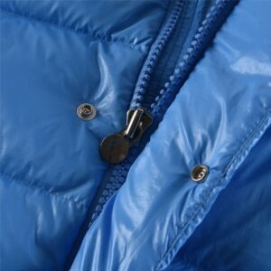 moncler maya fw22 short hooded down jacket​ blue