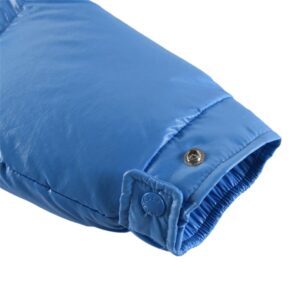 moncler maya fw22 short hooded down jacket​ blue