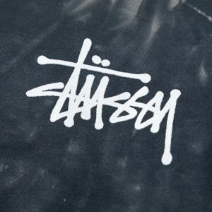 stussy tie dye hoodie gray blue