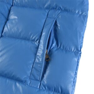 moncler maya fw22 short hooded down jacket​ blue