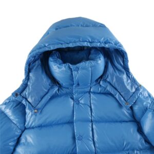 moncler maya fw22 short hooded down jacket​ blue
