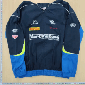 martine rose colorblock biker jacket navy