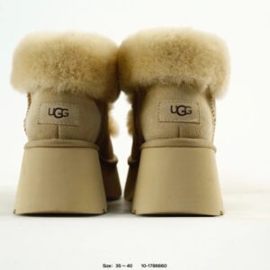ugg wool platform winter boots beige