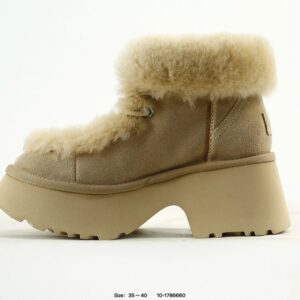 ugg wool platform winter boots beige