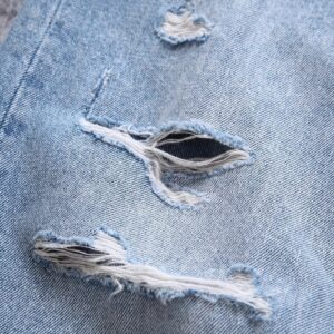 ​​celine cut off washed denim jeans blue​
