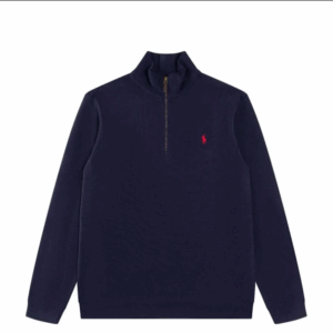 ralph lauren half zip knit sweater blue