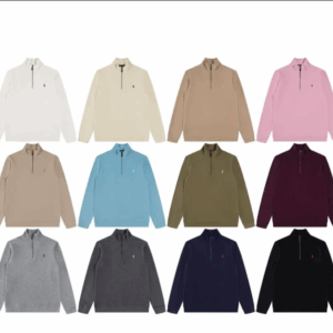 ralph lauren half zip knit sweater blue