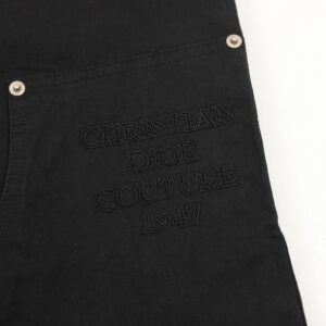 dior embroidered utility pants black​