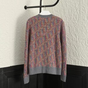 dior oblique jacquard sweater pink grey