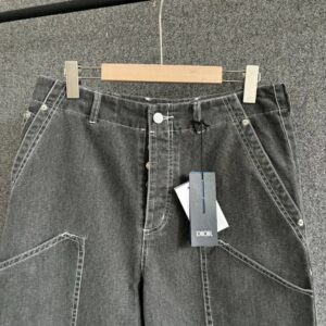 dior & stone island utility jeans gray