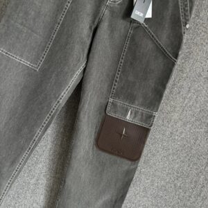 dior & stone island utility jeans gray