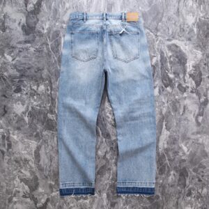 ​​celine cut off washed denim jeans blue​