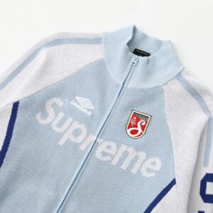 supreme x umbro knit zip up sweater multicolor