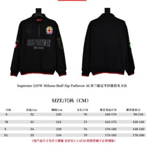 supreme milano half zip pullover black