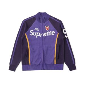 supreme x umbro knit zip up sweater multicolor