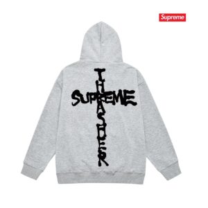 supreme 39fw week6 cross hoodie black white