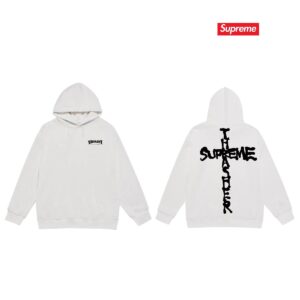 supreme 39fw week6 cross hoodie black white