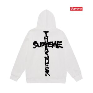 supreme 39fw week6 cross hoodie black white
