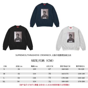 supreme x thrasher fw24 crewneck sweatshirt black