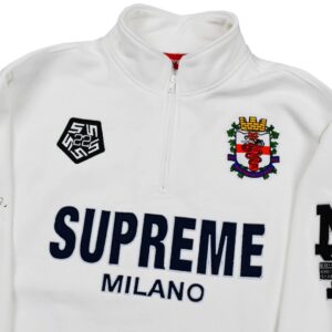 supreme 22fw milano half zip pullover white