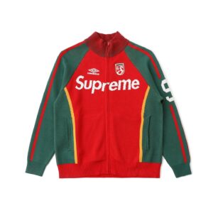 supreme x umbro knit zip up sweater multicolor