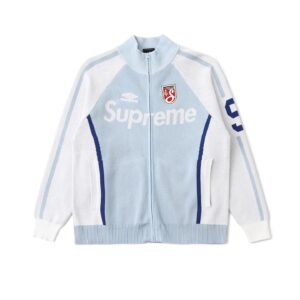 supreme x umbro knit zip up sweater multicolor