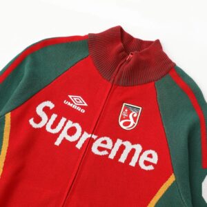 supreme x umbro knit zip up sweater multicolor