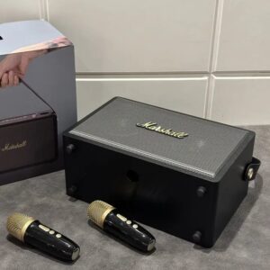 marshall dual mic stereo speaker black