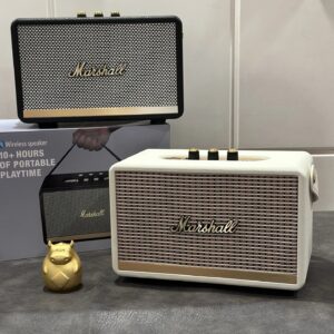 marshall retro wireless speaker white black