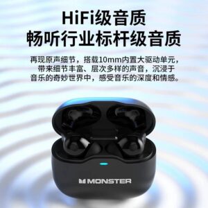 monster gt17 tws earphones black white